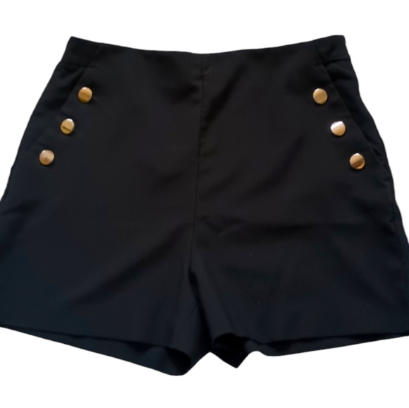 Zara Pants - Zara High Waist Shorts with Gold Faux Buttons